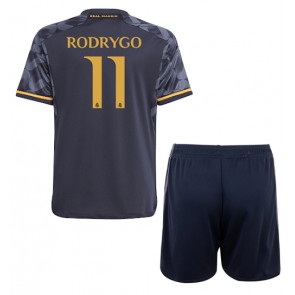 Real Madrid Rodrygo Goes #11 Dětské Venkovní dres komplet 2023-24 Krátký Rukáv (+ trenýrky)